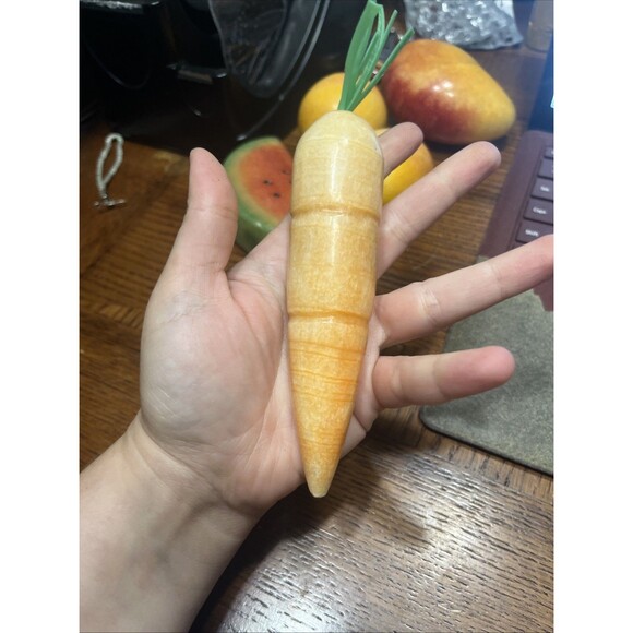 Lot Carved Onyx Marble Stone Fruit Hand Carved Mexico - 17 Pieces - Picture 8 of 16